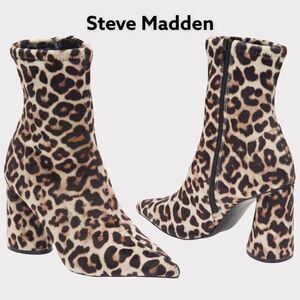 NWT STEVE MADDEN leopard print pointed toe booties 7.5